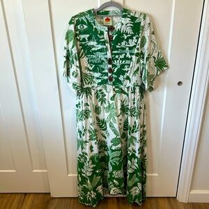 Farm Rio Forest Soul Elbow-Length Sleeve Midi Dress - NWT